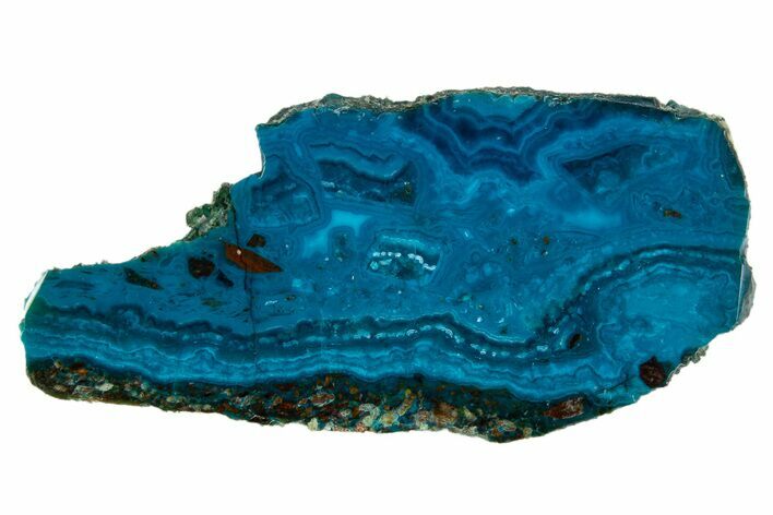 Polished Banded Chrysocolla and Malachite - Bagdad Mine, Arizona #324616